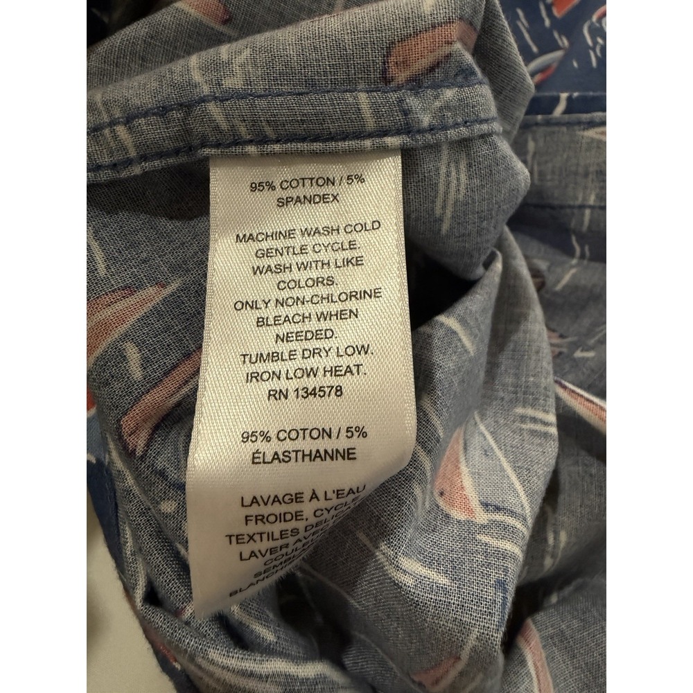 Vineyard Vines Mens XL Classic Fit Tucker Shirt Blue Short Sleeve Cotton - Picture 12 of 12